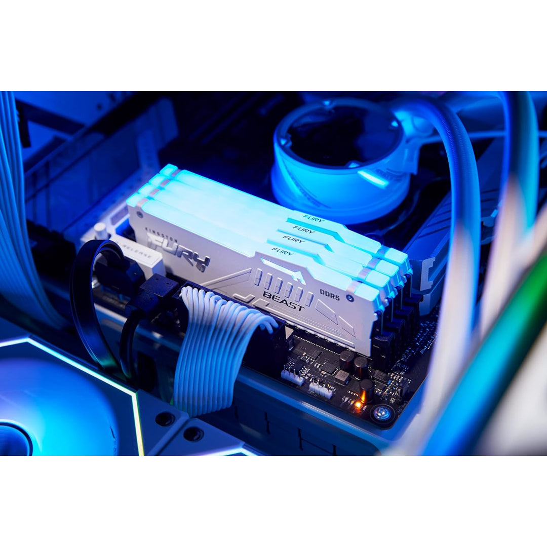 Kingston 64GB 5600MT/s DDR5 CL36 DIMM (Kit of 2) FURY Beast White RGB EXPO