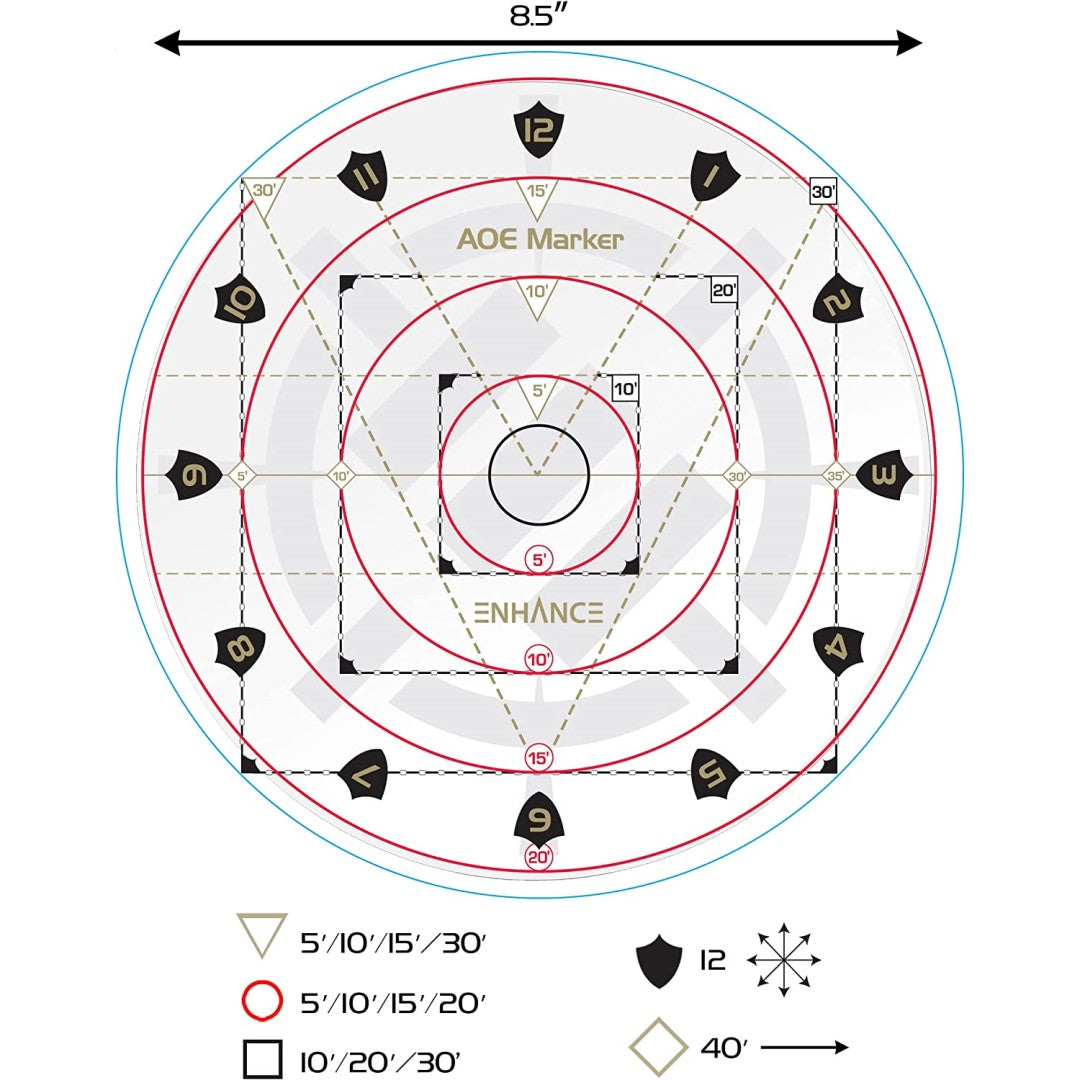 RPGs 30ft Spell AoE Damage Template