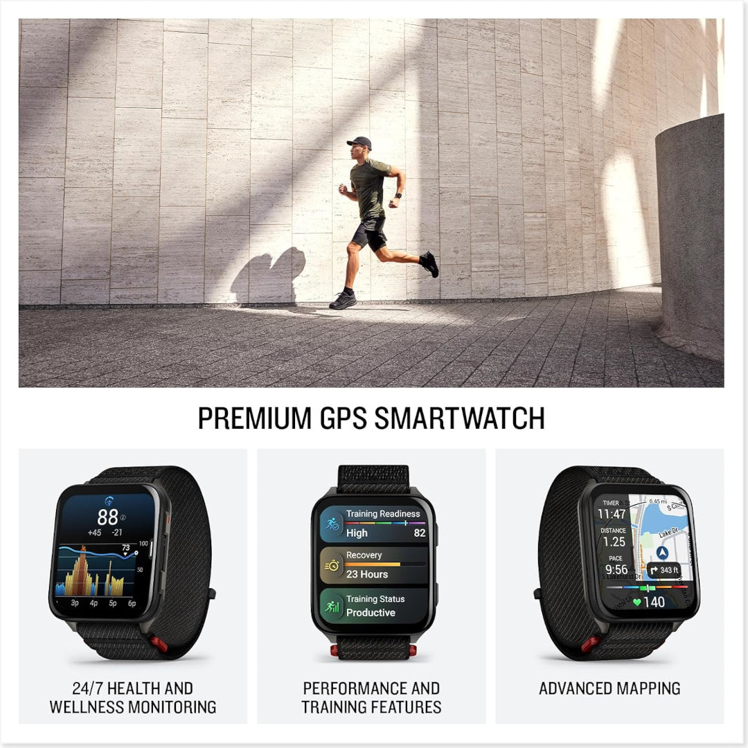 Garmin Venu X1 Black with Slate Titanium Caseback and Black ComfortFit Nylon Band
