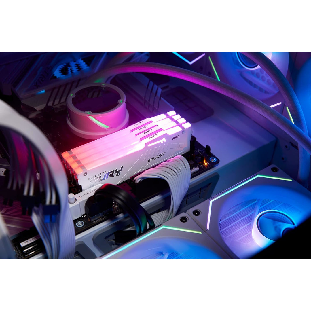 Kingston 64GB 5600MT/s DDR5 CL36 DIMM (Kit of 2) FURY Beast White RGB EXPO