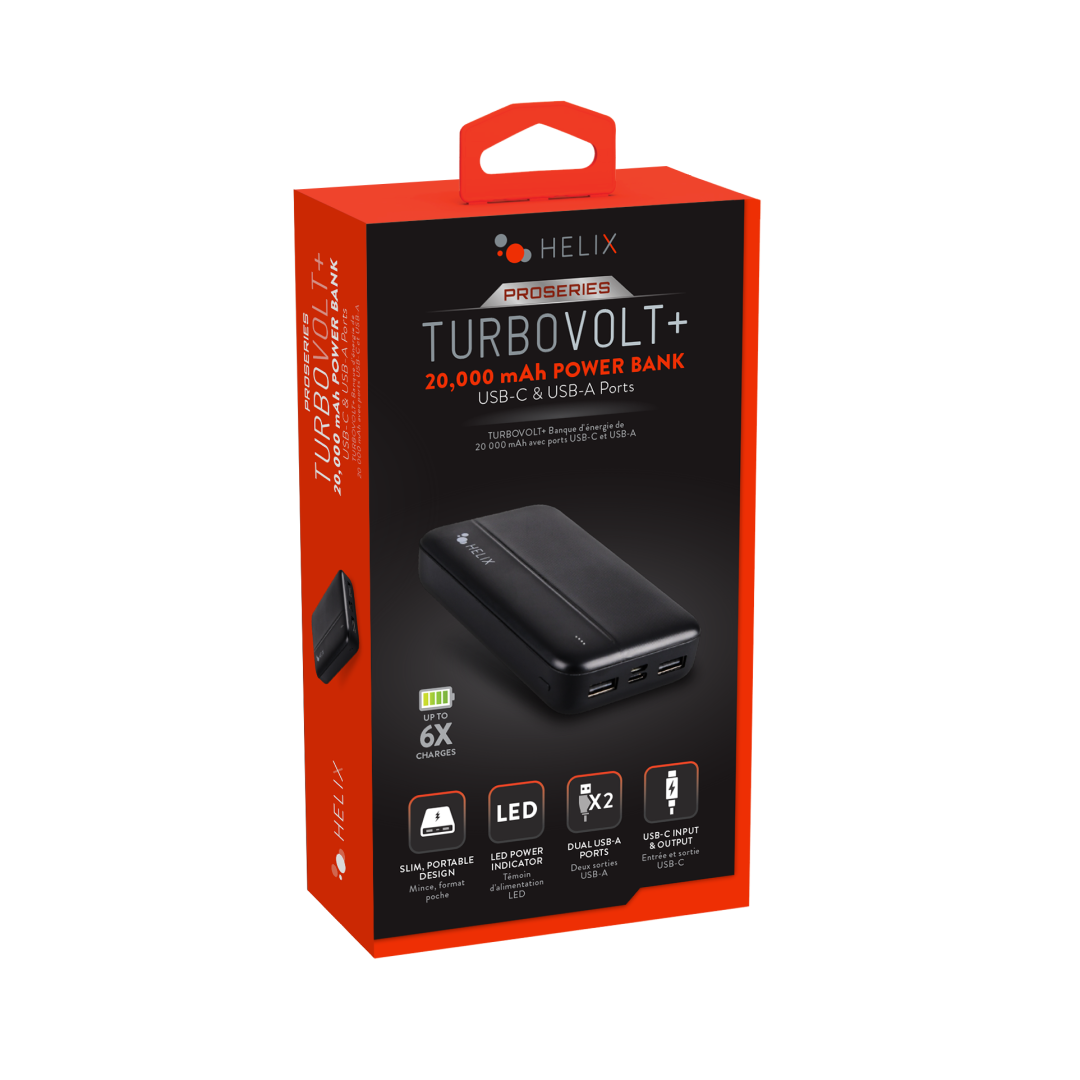 20,000 mAh Power Bank with USB-C and USB-A Ports