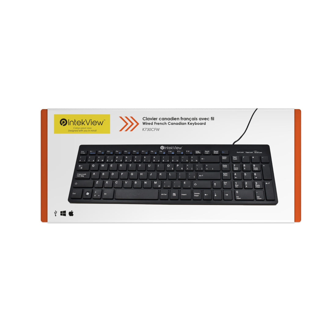 Clavier Ultra Mince IntekView V.2 Canadien Français Avec fil