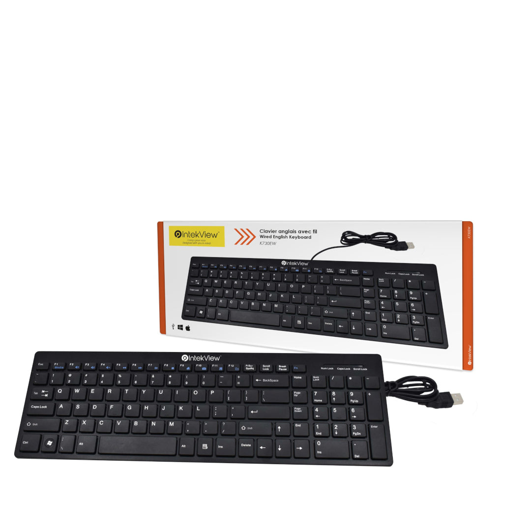 IntekView Wired Slim Keyboard V2 English