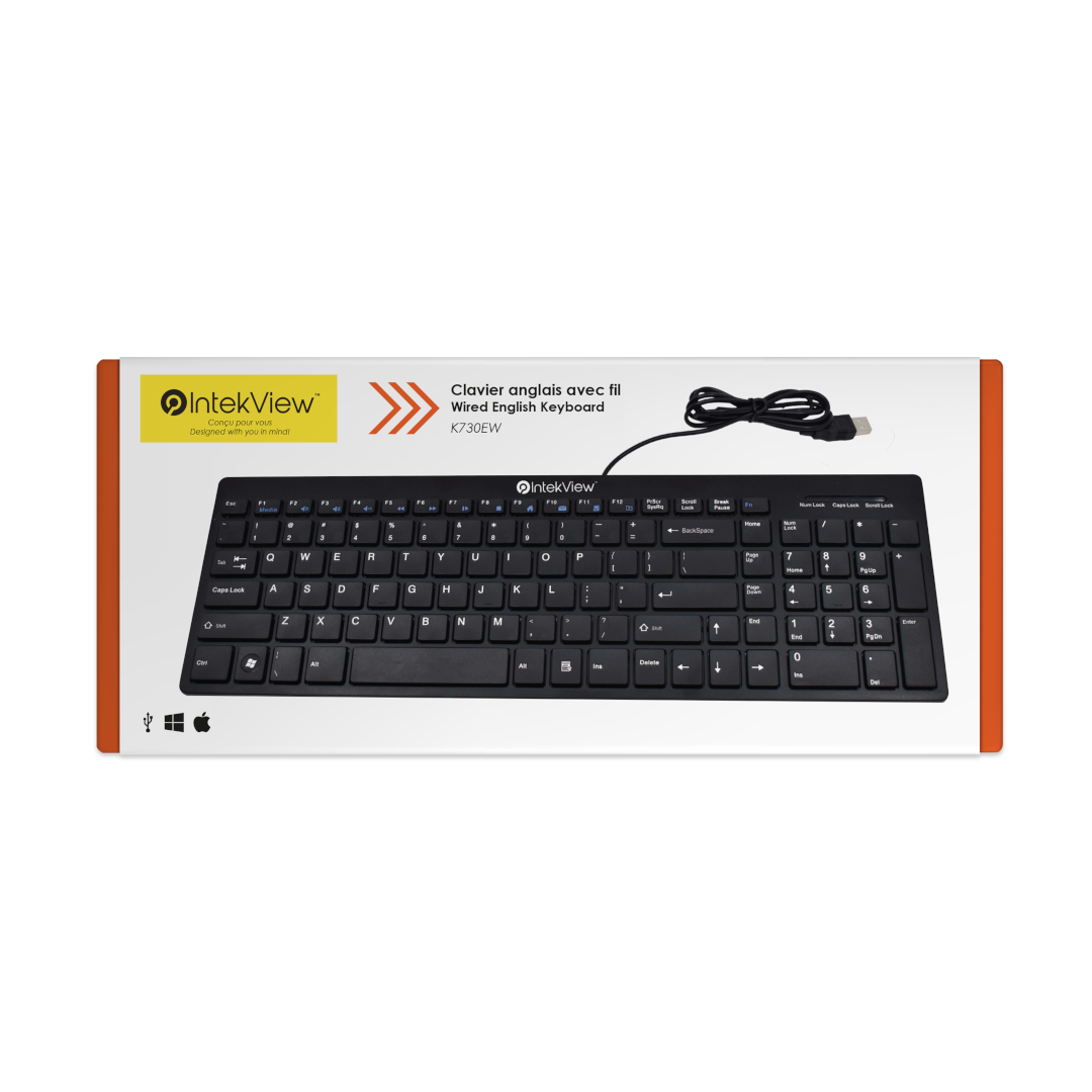 IntekView Wired Slim Keyboard V2 English