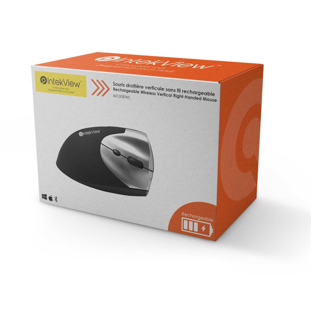 Souris verticale IntekView Sans fil Droitière Rechargeable