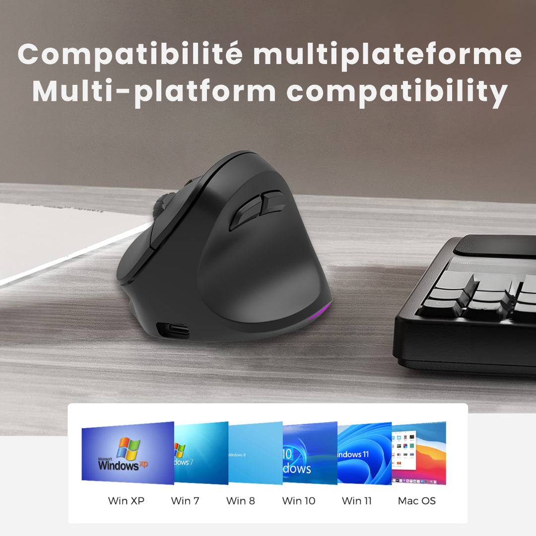 IntekView Vertical Mouse Bluetooth + 2.4G Wireless
