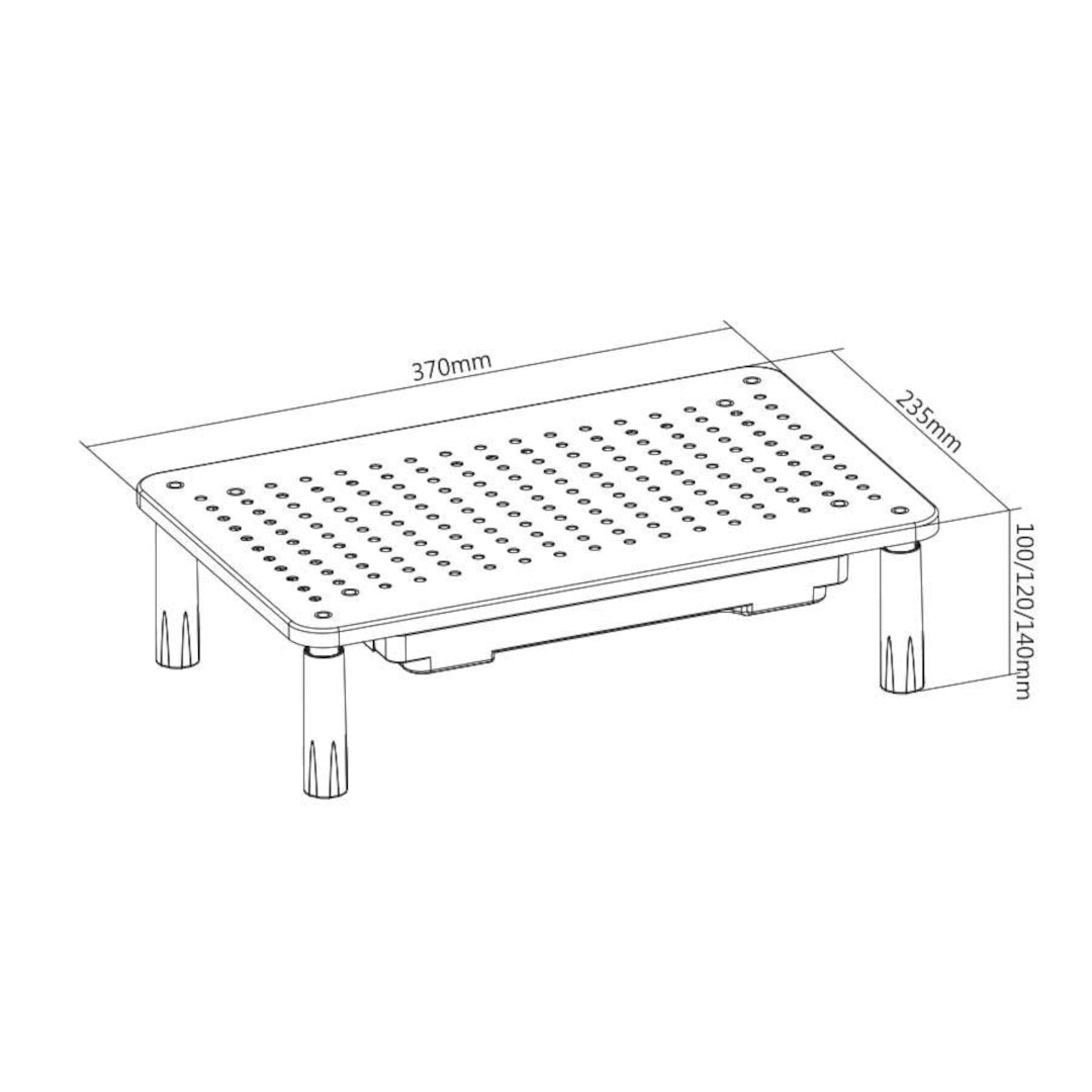IntekView Height Adjustable Computer Stand with Drawer
