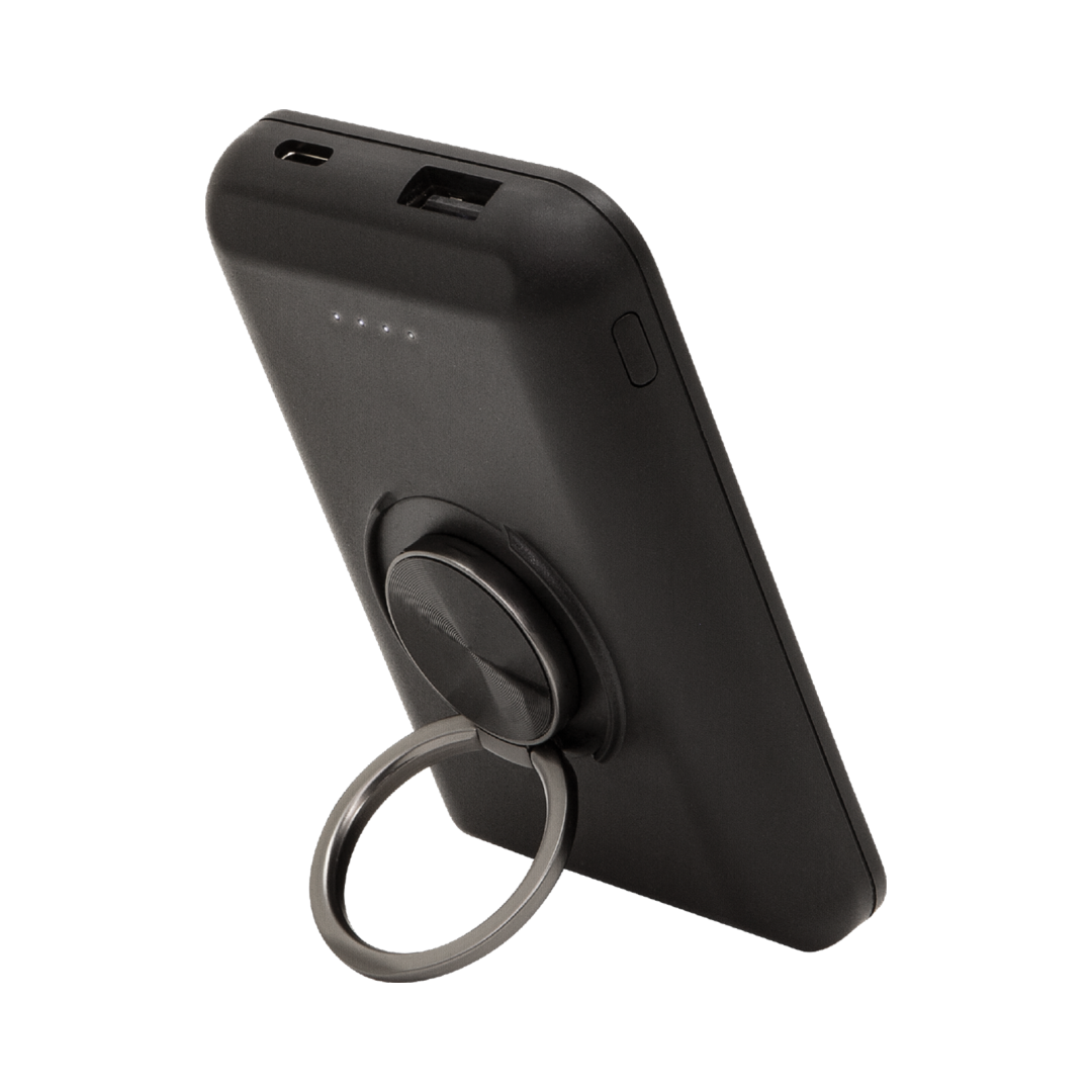 MagWireless 5,000mAh Power Bank with Ring Holder & Kickstand