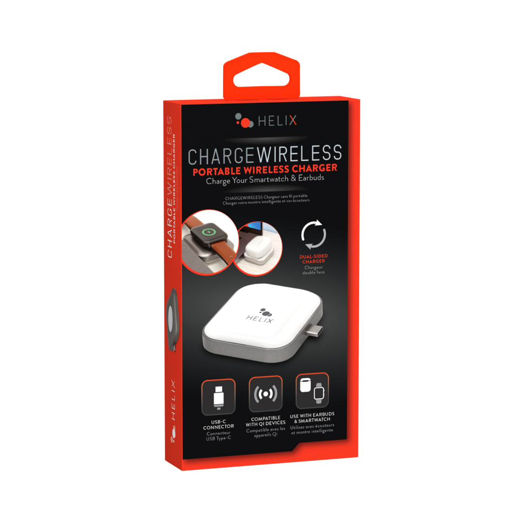 Double Sided Wireless Charger for Smart Watch and Earbuds