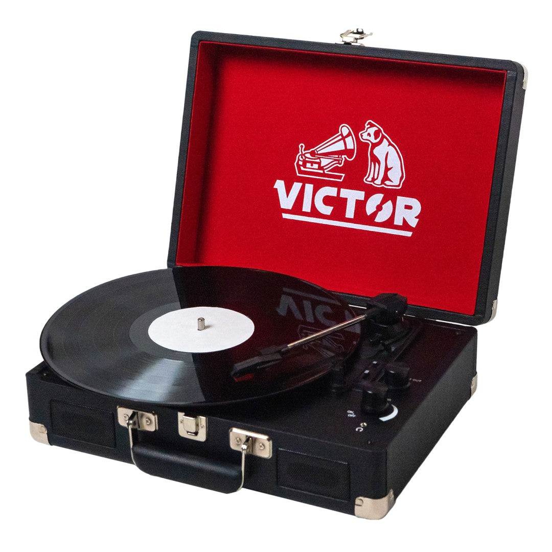 Metro Dual Bluetooth Suitcase Turntable Black