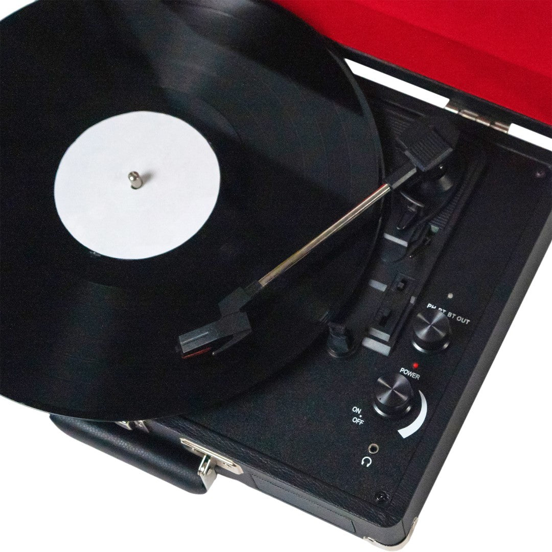 Metro Dual Bluetooth Suitcase Turntable Black