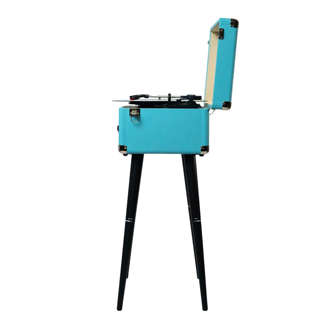 Record Turntable - Andover 5 in 1 Music Center with Chair Height Legs Turquoise