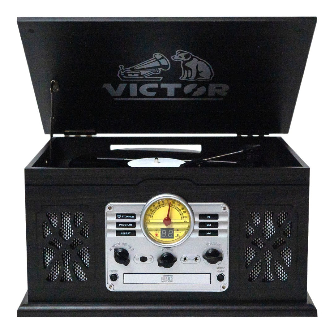 State 7-in-1 Three Speed Turntable with Dual Bluetooth - Graphite