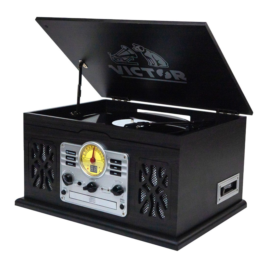 State 7-in-1 Three Speed Turntable with Dual Bluetooth - Graphite