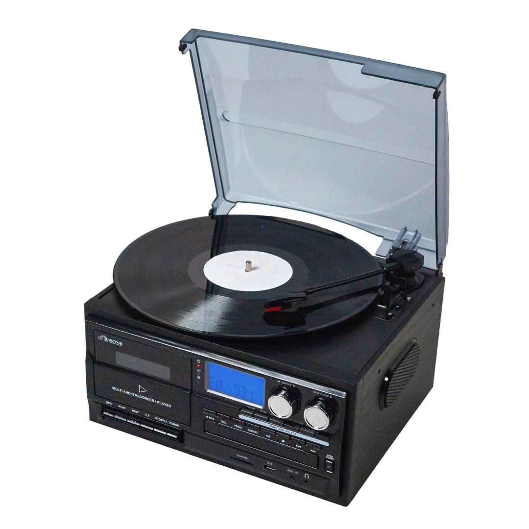 Cosmopolitan 8-in-1 Turntable Music Center - Black