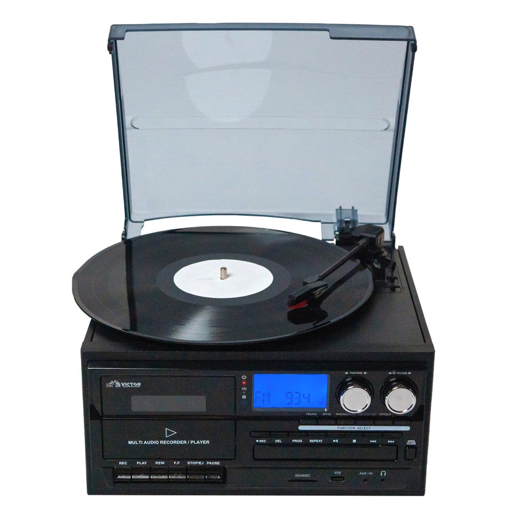 Cosmopolitan 8-in-1 Turntable Music Center - Black