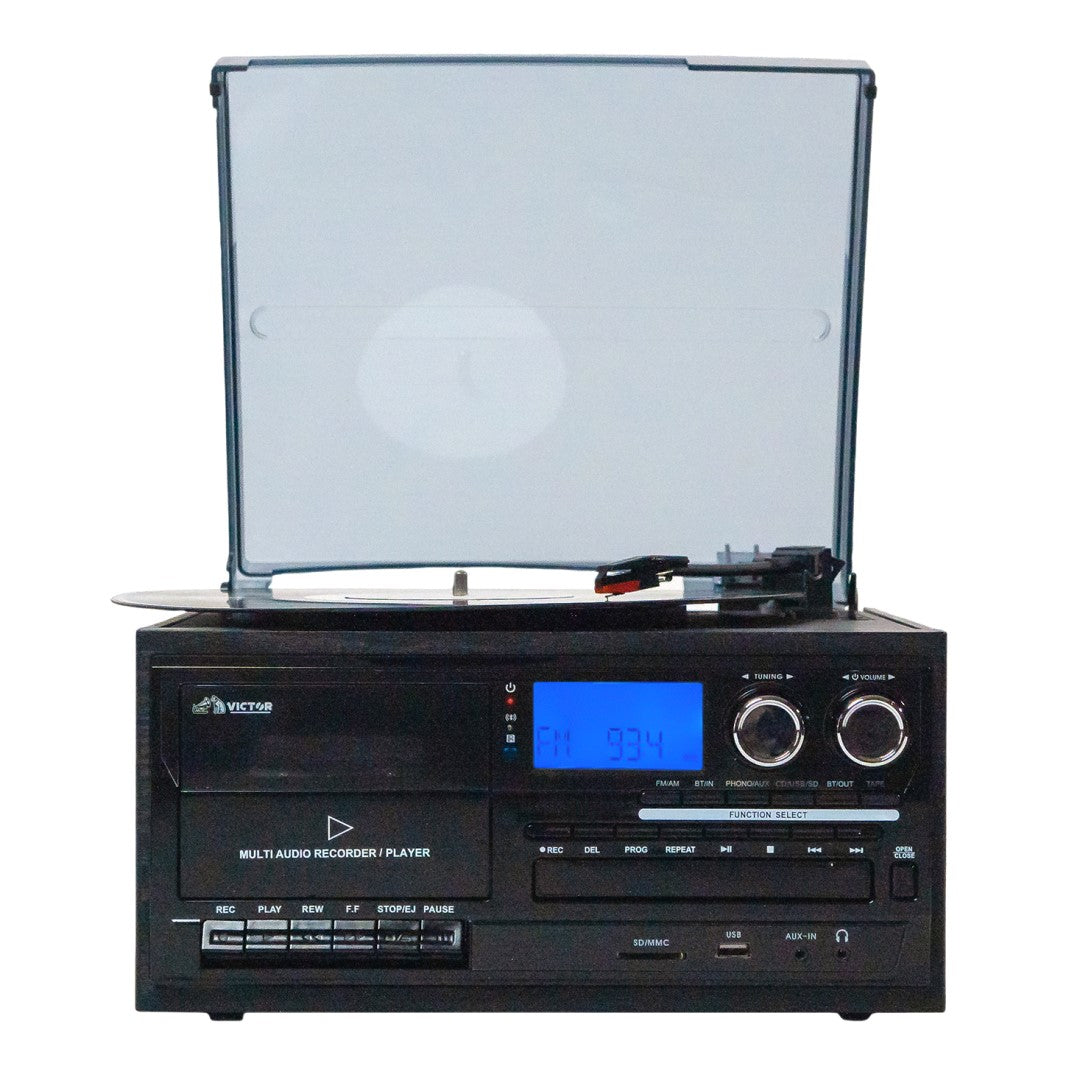 Cosmopolitan 8-in-1 Turntable Music Center - Black