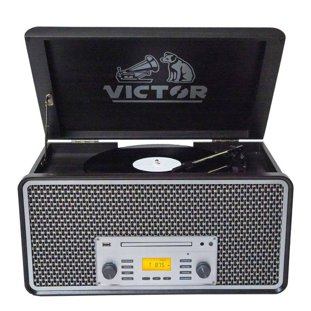 Monument 8-in-1 Three Speed Turntable with Dual Bluetooth - Graphite