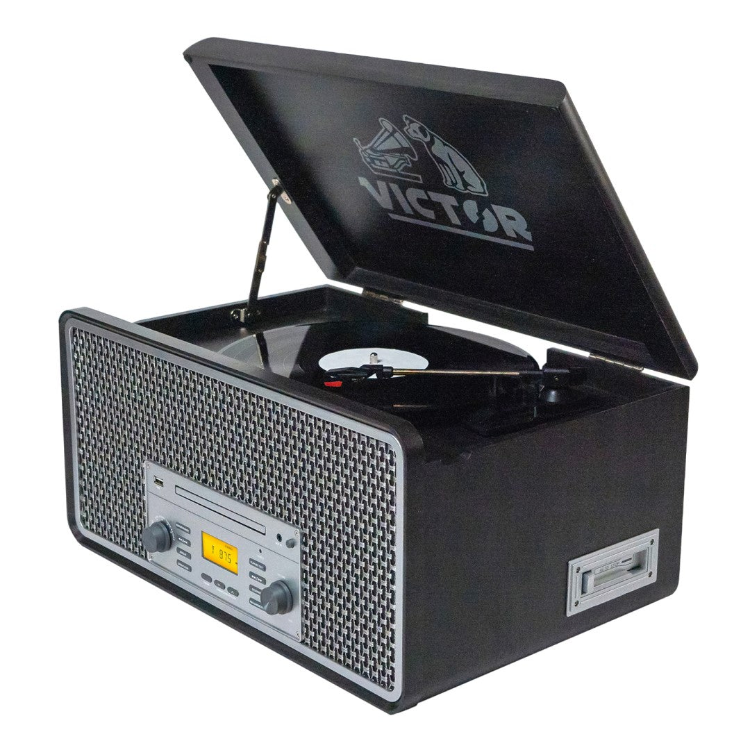 Monument 8-in-1 Three Speed Turntable with Dual Bluetooth - Graphite
