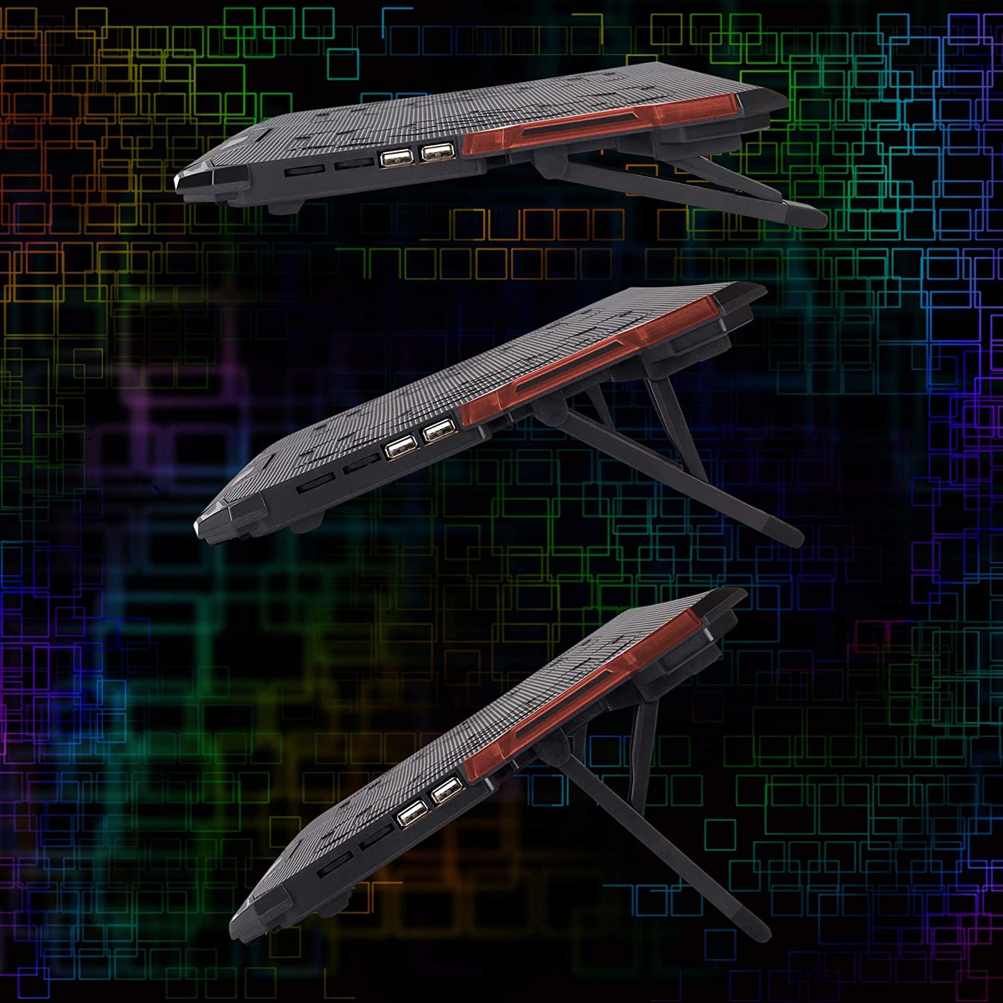 Cryogen Gaming Laptop Cooling Stand - Black/Red Light