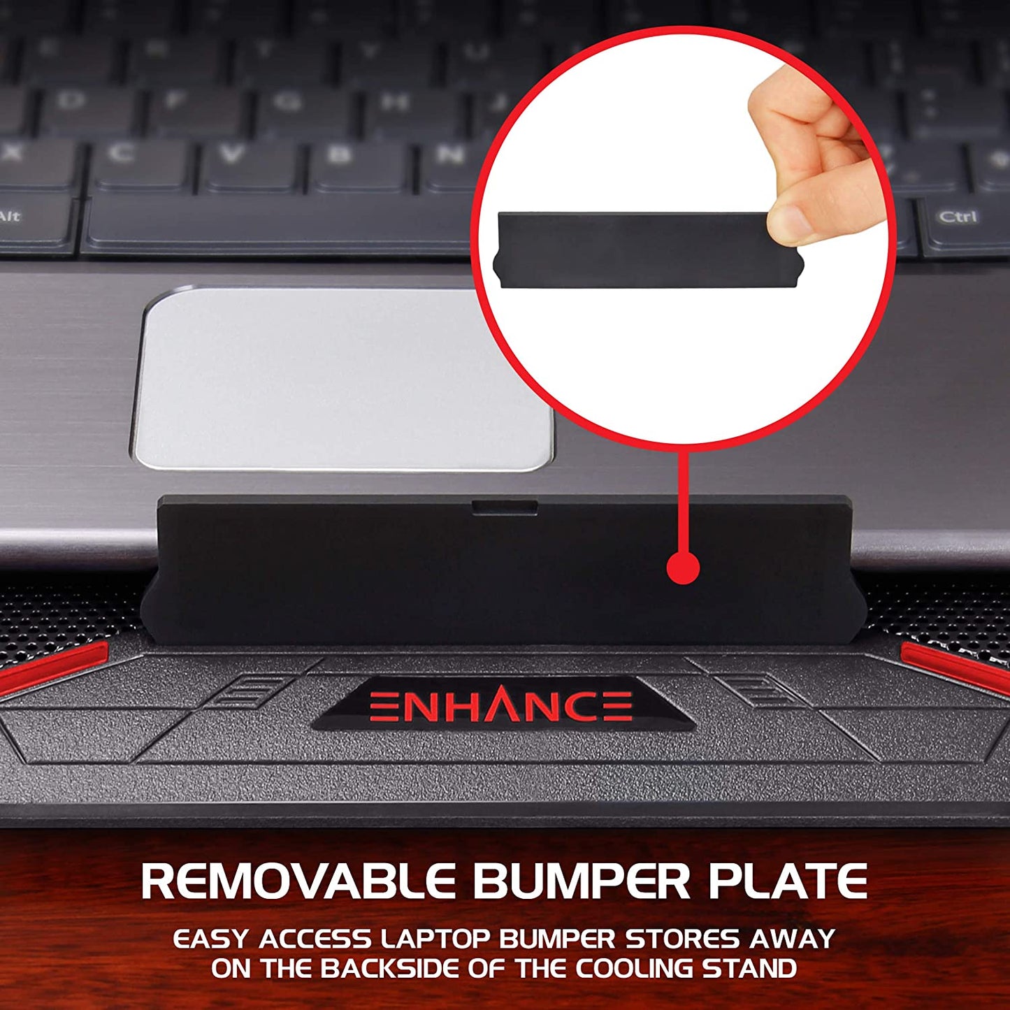 Cryogen Gaming Laptop Cooling Stand - Black/Red Light