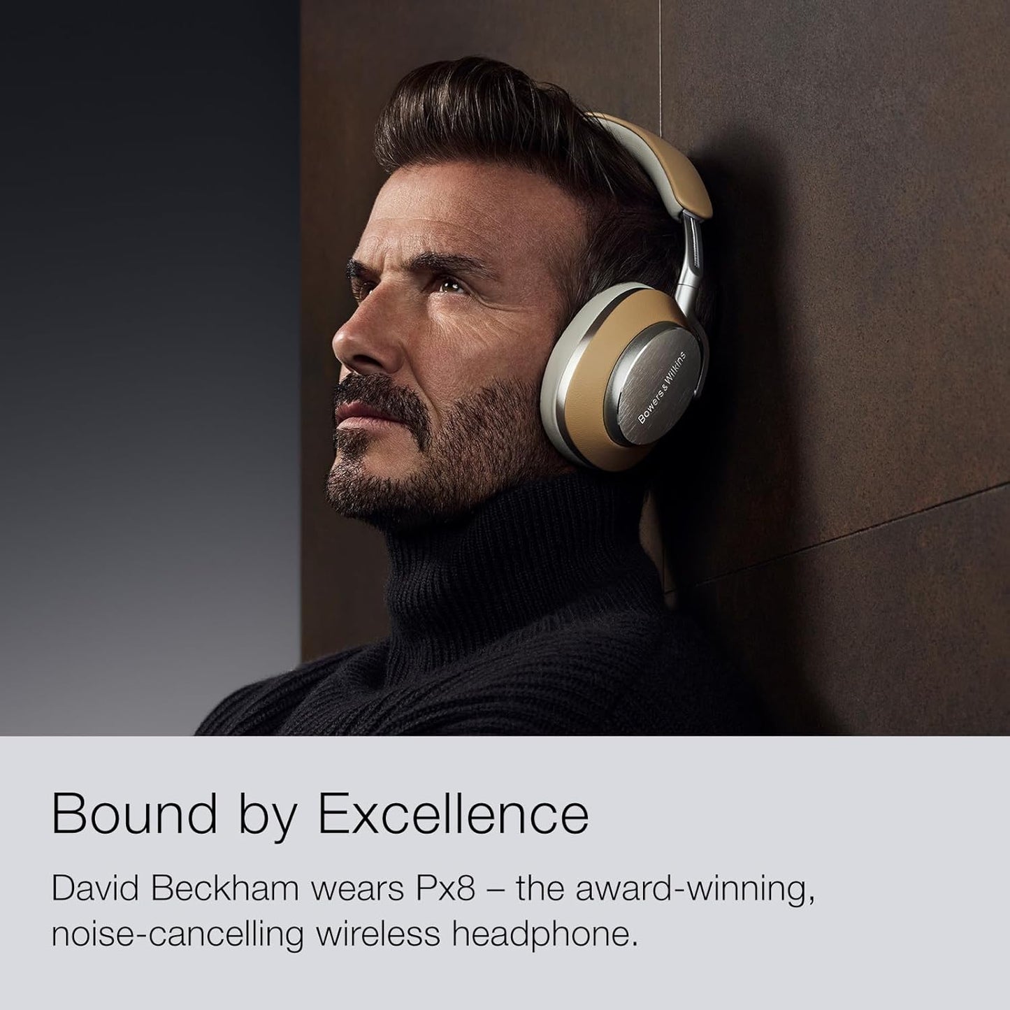 Bowers & Wilkins Px8 Over-Ear Wireless Headphones, Advanced Active Noise Cancellation, B&W Android/iOS Music App Compatible, Premium Design, 7-Hour Playback on 15-Min Quick Charge, Tan (FP42978)