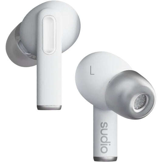 Sudio A1 Pro Wireless Earbuds with Bluetooth 5.3, Microphones, 30h Playtime, IPX4 Splash Proof, Multi-Point Bluetooth Connection - White