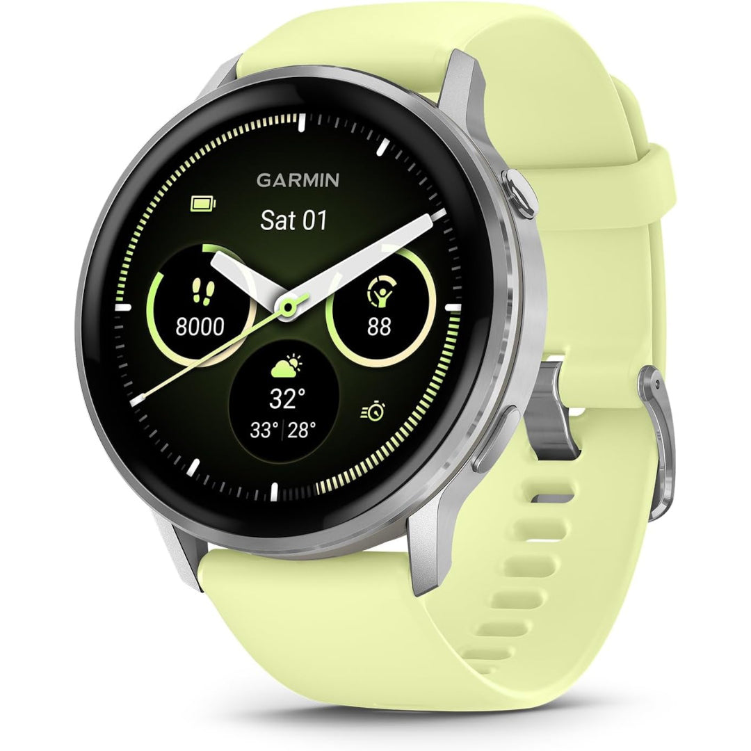 Garmin Venu 4 – 45 mm, Silver with Citron Band