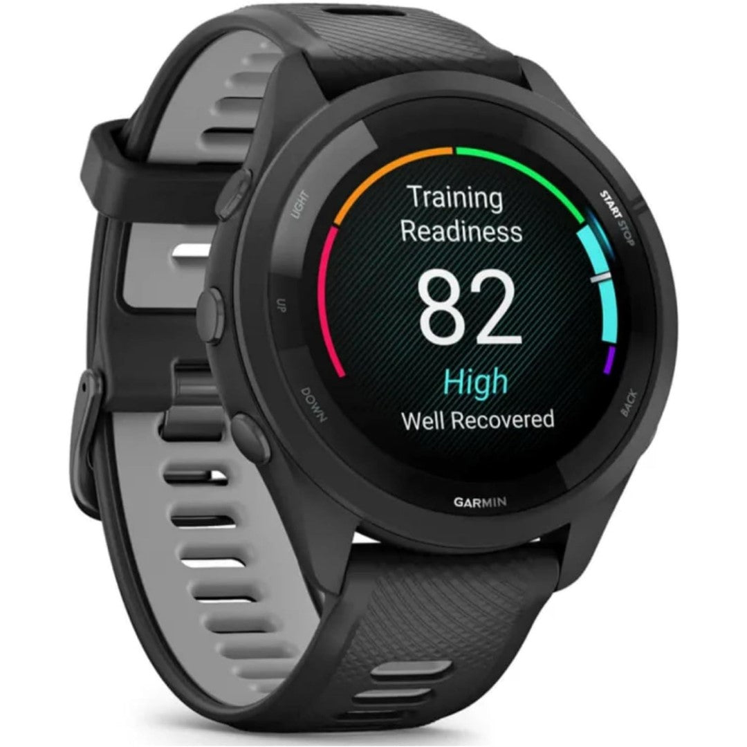 Forerunner 265 Black Bezel and Case with Black/Powder Gray Silicone Band