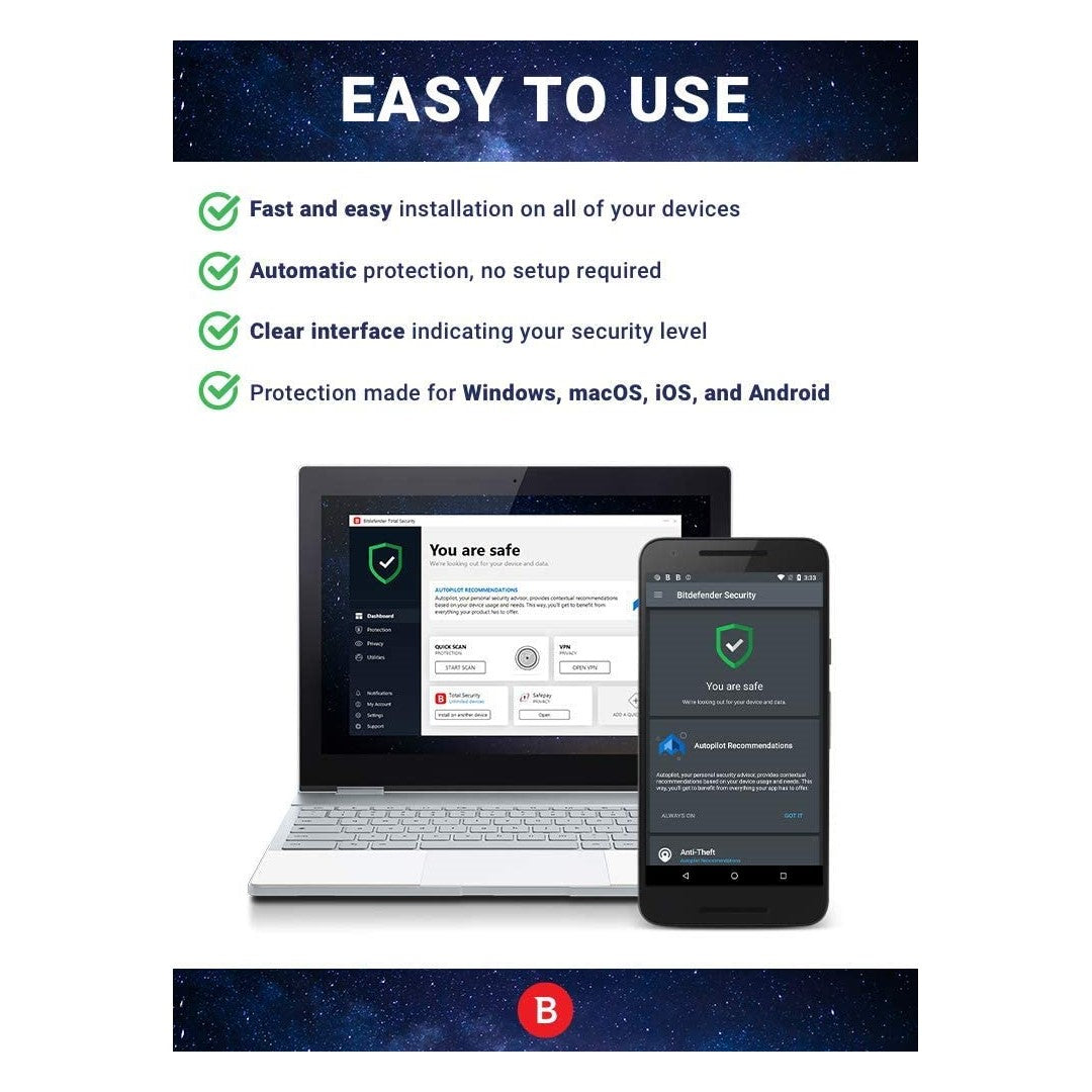 Bitdefender Total Security - 1 Year - 5 Users - Digital Download