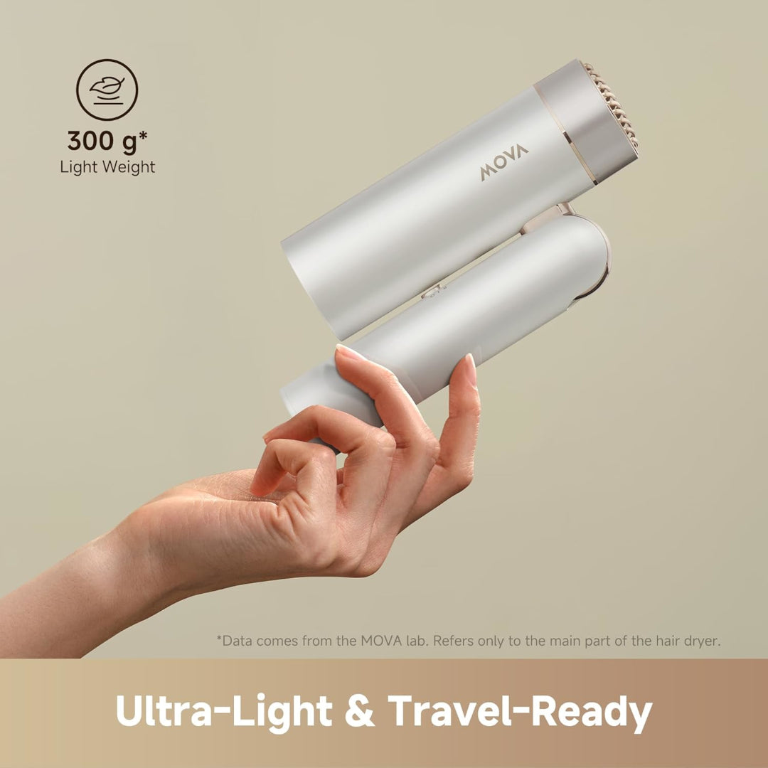 MOVA Flip 10 High-speed Hair Dryer, 0.66 lb Ultra-Lightweight Blow Dryer for Ultra-fast Drying, Versatile Styling for Curling and Smoothing, 300 Million Negative Ions, Advanced Hair Protecting Hairdryer
