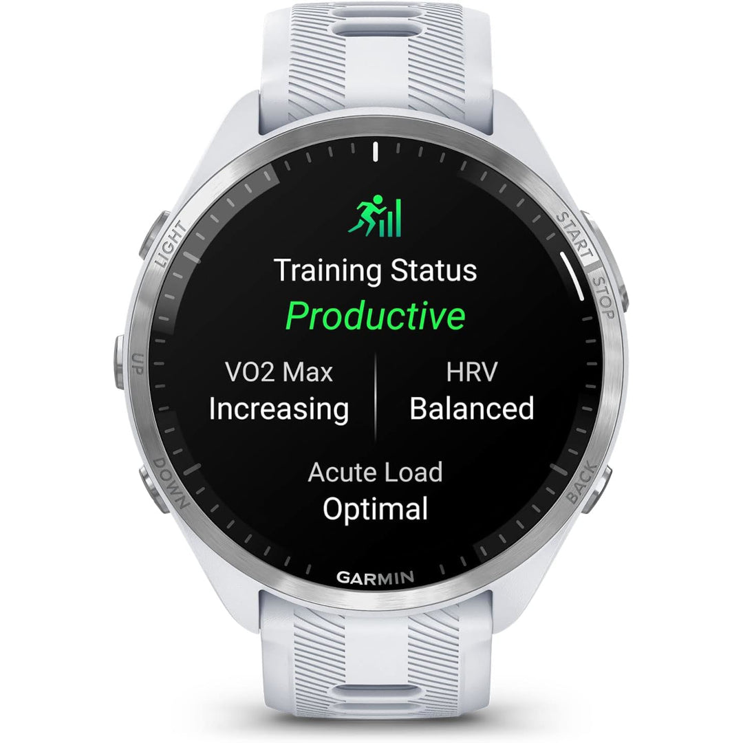 Garmin Forerunner 965 Running Smartwatch, Colorful AMOLED Display, Training Metrics and Recovery Insights, Whitestone and Powder Gray