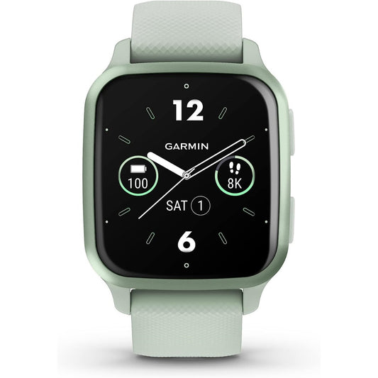 Venu Sq 2 - Metallic Mint Aluminum Bezel with Cool Mint Case and Silicone Band