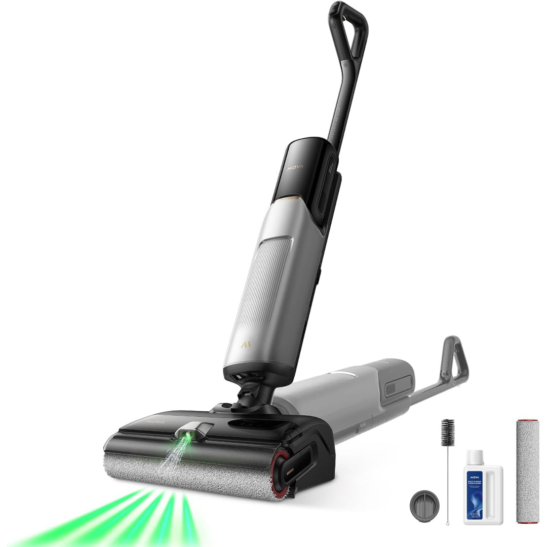 Mova X4 Pro Wet Dry Vaccum Cleaner, Hot Water Mopping, Cordless Vacuum Mop, 212°C Wash & 194°C Dry, Dual-Edge Cleaning, 0 Tangle-Free, 180° Lie Flat, LED Brush Head, Push-in Charging Station