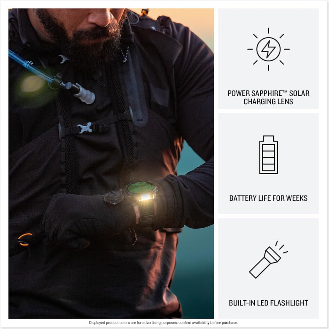 Garmin fenix 8 – 47 mm,AMOLED Sapphire,Carbon Gray DLC Titanium with Black/Pebble Gray Silicone Band