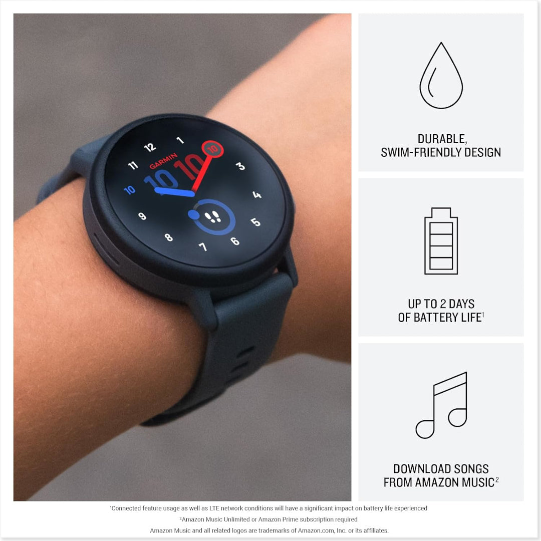 Garmin Bounce™ 2, Kids Smartwatch with Calling, Messaging and Location Tracking Features, Slate Gray