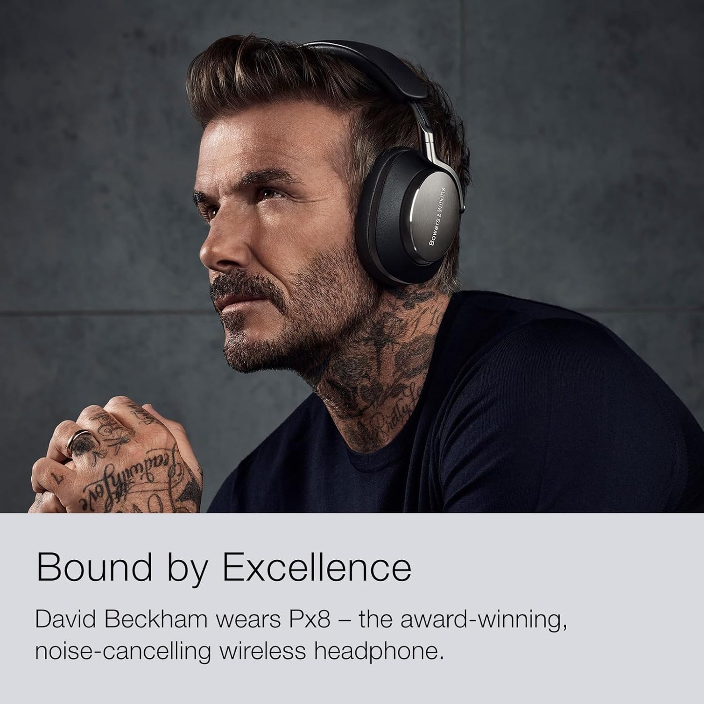 Bowers & Wilkins Px8 Over-Ear Wireless Headphones, Advanced Active Noise Cancellation, B&W Android/iOS Music App Compatible, Premium Design, 7-Hour Playback on 15-Min Quick Charge, Black (FP42951)