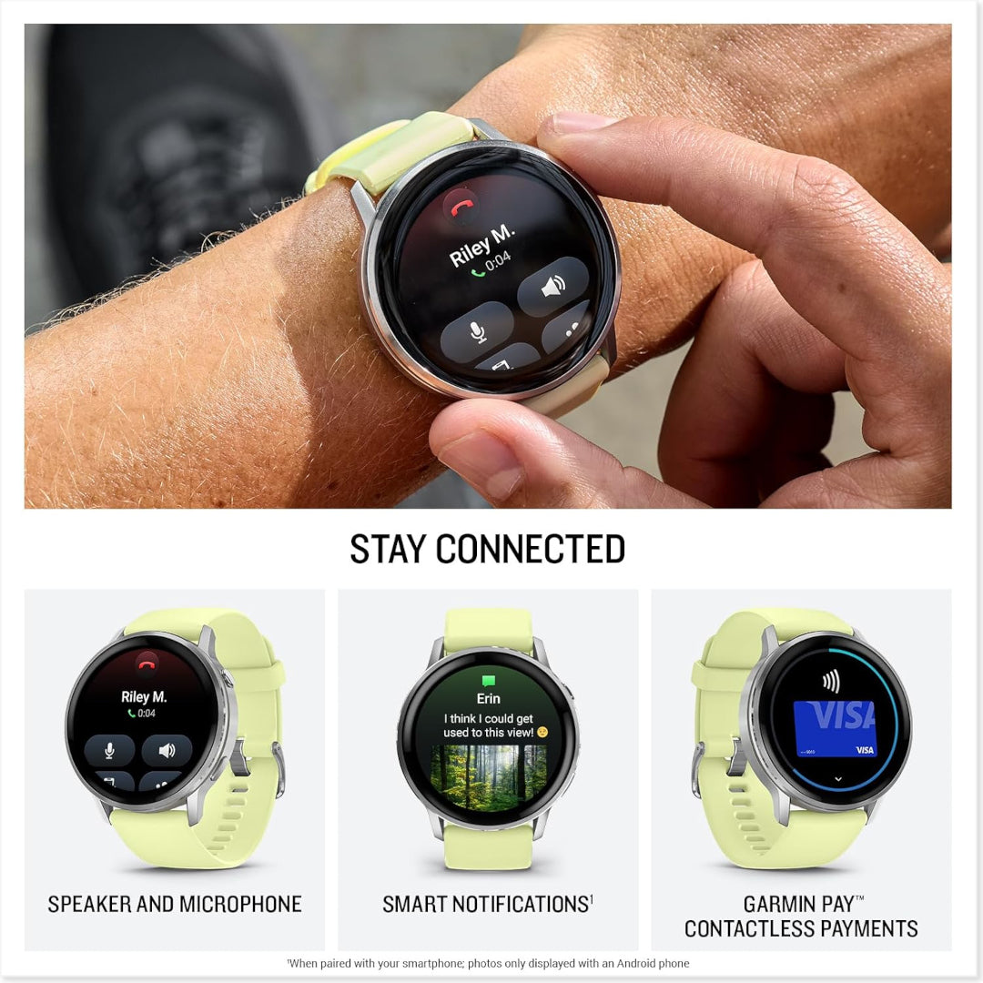 Garmin Venu 4 – 45 mm, Silver with Citron Band