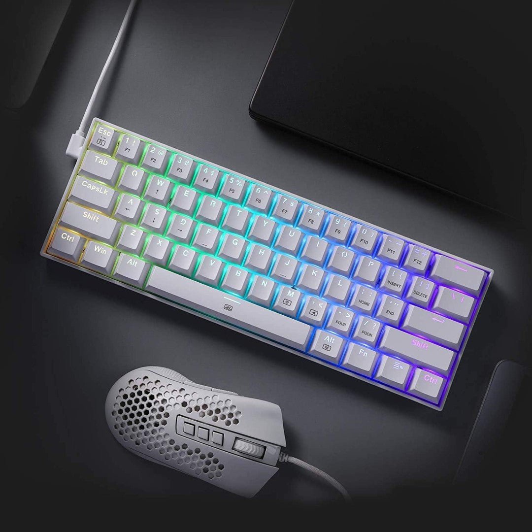 K630 Dragonborn 60% Wired RGB Gaming Keyboard Blue Switch - White