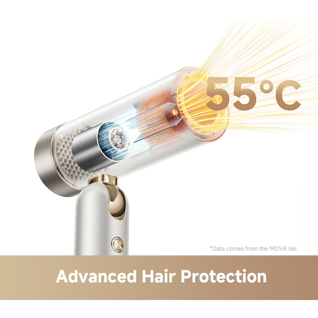 MOVA Flip 10 High-speed Hair Dryer, 0.66 lb Ultra-Lightweight Blow Dryer for Ultra-fast Drying, Versatile Styling for Curling and Smoothing, 300 Million Negative Ions, Advanced Hair Protecting Hairdryer