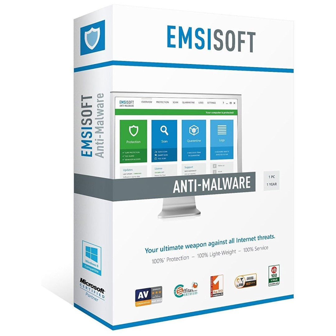 Emsisoft Anti-Malware - 1 Year - 3 Users - Sleeve