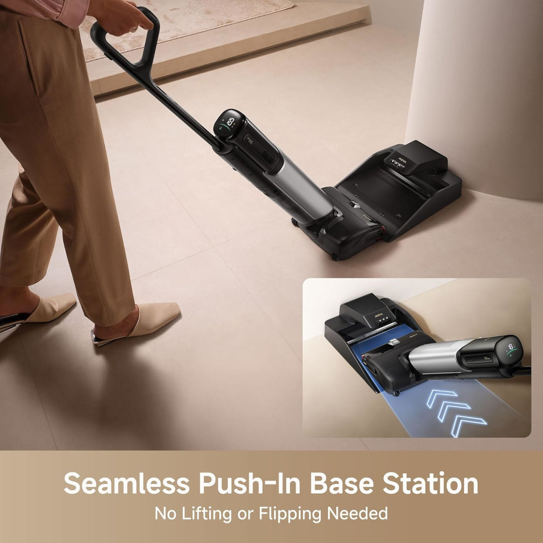 Mova X4 Pro Wet Dry Vaccum Cleaner, Hot Water Mopping, Cordless Vacuum Mop, 212°C Wash & 194°C Dry, Dual-Edge Cleaning, 0 Tangle-Free, 180° Lie Flat, LED Brush Head, Push-in Charging Station