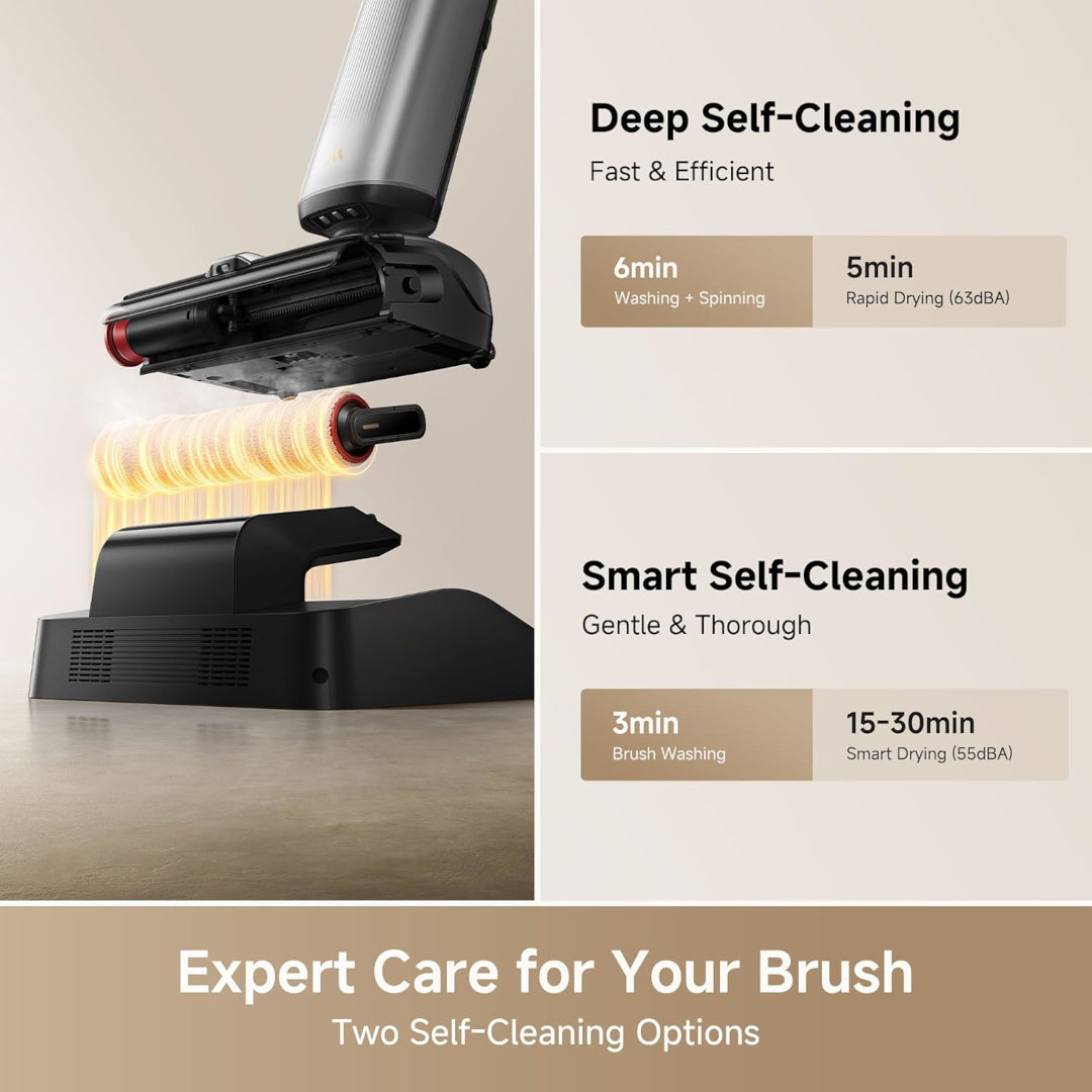 Mova X4 Pro Wet Dry Vaccum Cleaner, Hot Water Mopping, Cordless Vacuum Mop, 212°C Wash & 194°C Dry, Dual-Edge Cleaning, 0 Tangle-Free, 180° Lie Flat, LED Brush Head, Push-in Charging Station