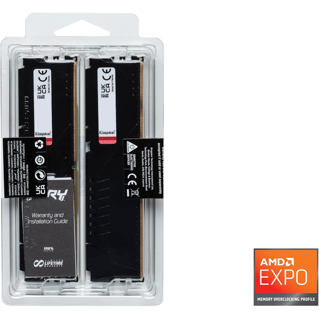 Kingston 32GB 5200MT/s DDR5 CL36 DIMM (Kit of 2) FURY Beast Black