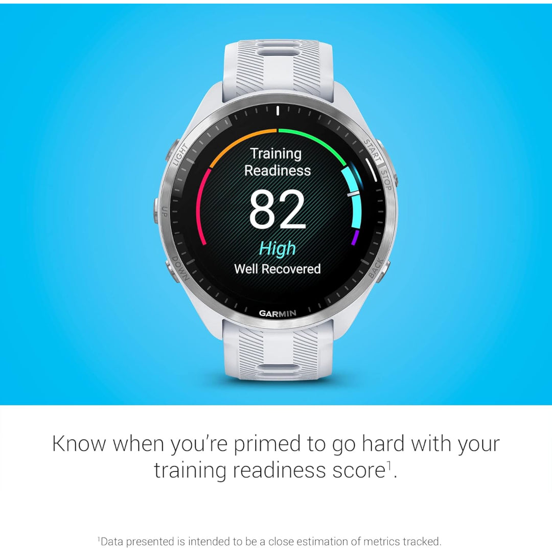 Garmin Forerunner 965 Running Smartwatch, Colorful AMOLED Display, Training Metrics and Recovery Insights, Whitestone and Powder Gray