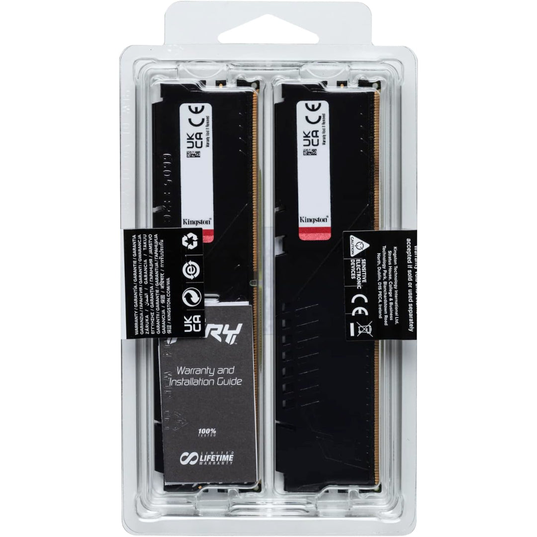 Kingston Fury Beast DDR5 32GB (2x16GB) 5200MHz CL40 DIMM Desktop Gaming Memory Kit of 2 - KF552C40BBK2-32