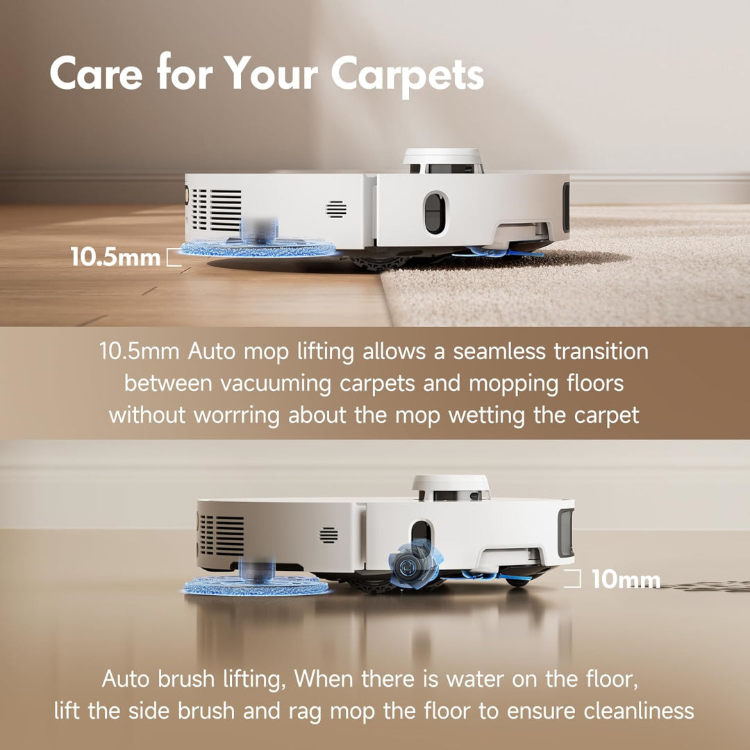 MOVA P10 Pro Ultra Robot Vacuum and Mop 13,000Pa Suction, 140°F Hot Water Auto Mop Washing & Drying, Dual Spinning Extendable Mop,10.5mm Lifting for Carpet, 360°Obstacle Avoidance, App Control