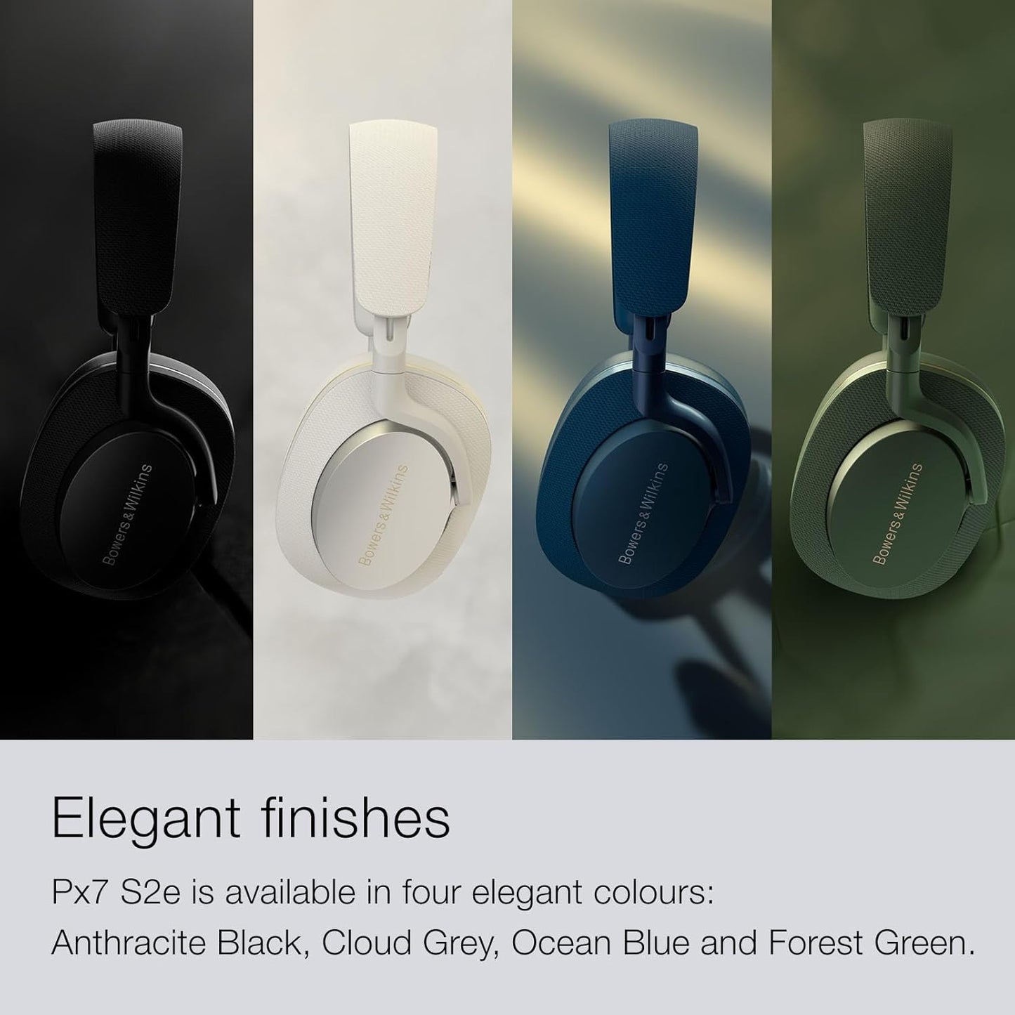 Bowers & Wilkins Px7 S2e Over-Ear Headphones - Enhanced Noise Cancellation & Transparency Mode, Crystal-Clear Calls, Bluetooth, 30-Hour Playback, Cloud Grey