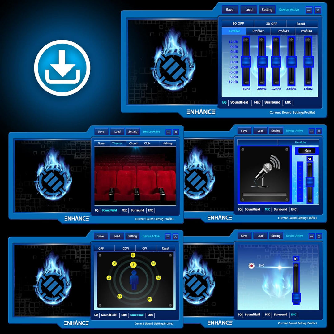 ACCESSOIRE POWER ENHANCE Casque de jeu Scoria 2 7.1 canaux Noir