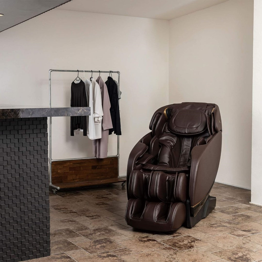Jin 2.0 Deluxe Heated SL Track Zero Wall Massage Chair - Espresso